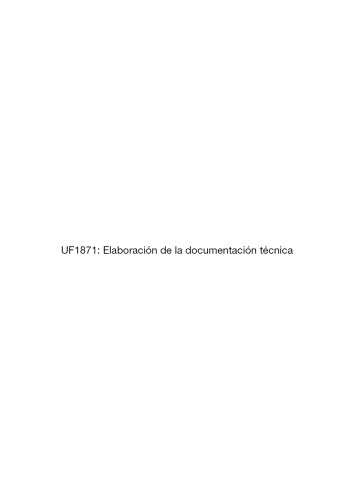 UF1871--Elaboración de la documentación Técnica