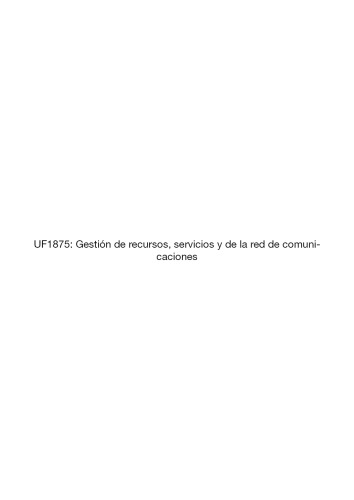 UF1875--Gestión de recursos, servicios y de la red de comunicaciones