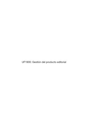 UF1900--Gestión del producto editorial