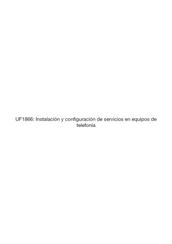 UF1866--Instalación y configuración de servicios en equipos de telefonía