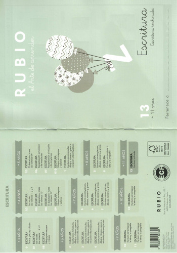 Cuadernillo Rubio. Escritura inclinada