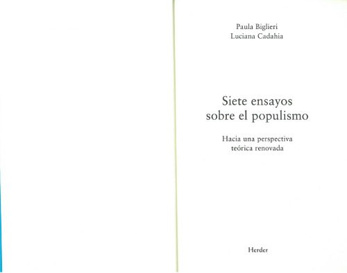 Siete ensayos sobre populismo