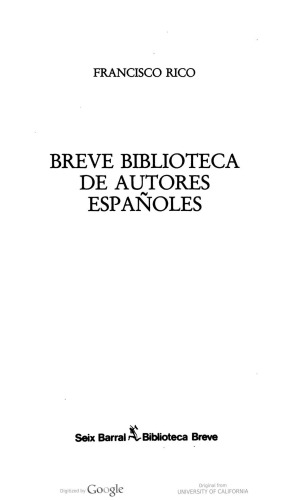 Breve biblioteca de autores españoles