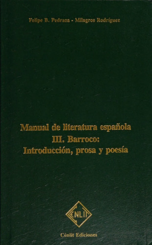 Manual de literatura español III Barroco: introducción, prosa y poesía