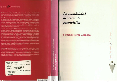 la evitabilidad del error de prohibicion