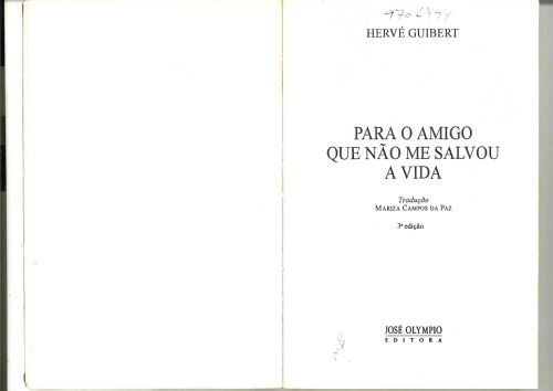 Para o amigo que não me salvou a vida
