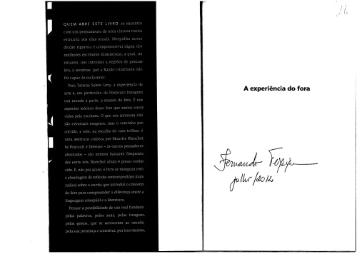 A experiência do fora: Blanchot, Foucault e Deleuze