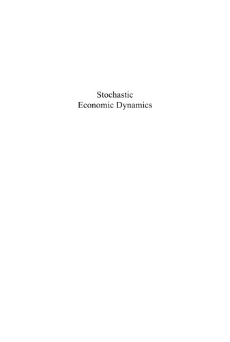 Stochastic Economic Dynamics