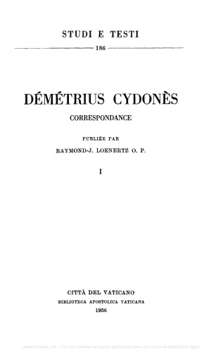 Démétrius Cydonès. Correspondance