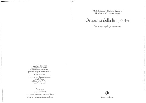 Orizzonti della linguistica. Grammatica, tipologia, mutamento