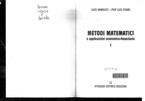 Metodi matematici e applicazioni economico-finanziarie
