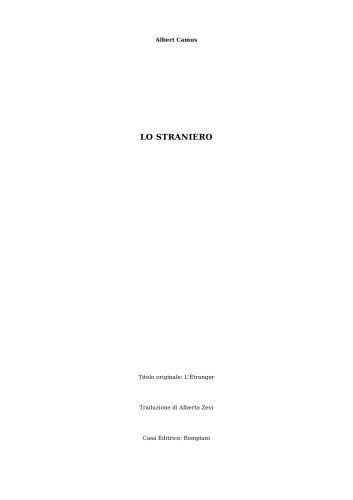 Lo straniero