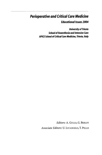 Perioperative and Critical Care Medicine: Educational Issues 2004