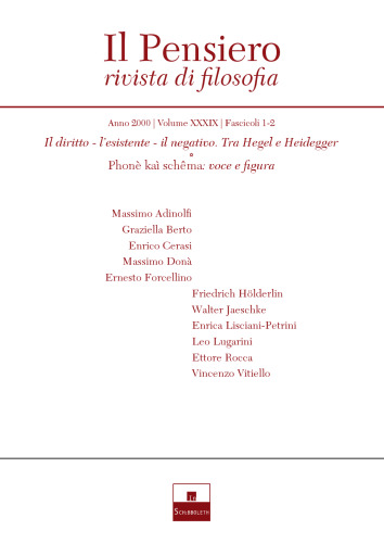 Il Pensiero, XXXIX, 1-2, 2000