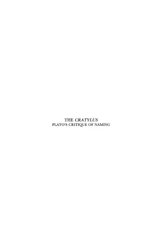 The Cratylus: Plato’s Critique of Naming