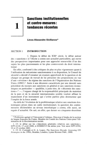 Les sanctions économiques en droit international = Economic Sanctions in International Law