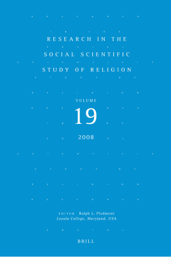 Research in the Social Scientific Study of Religion, Volume 19