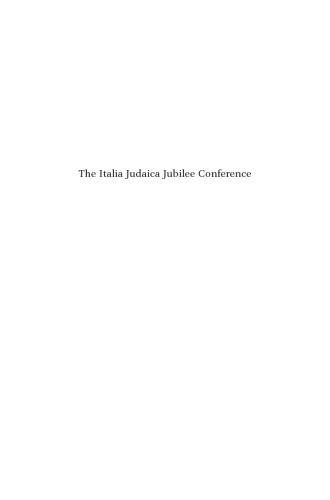 The Italia Judaica Jubilee Conference