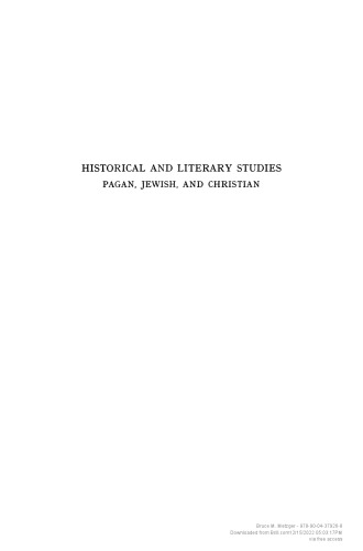 Historical and literary studies: Pagan, Jewish and Christian