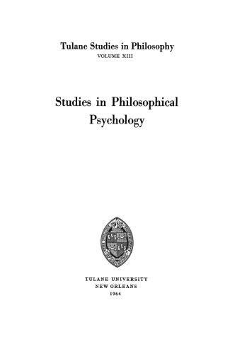 Studies in Philosophical Psychology