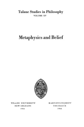 Metaphysics and Belief