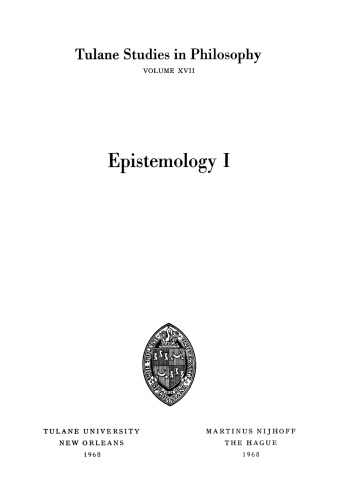 Epistemology I