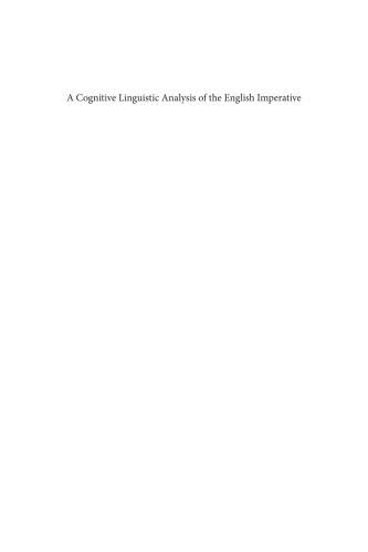 A cognitive linguistic analysis of the English imperative : with special reference to Japanese imperatives