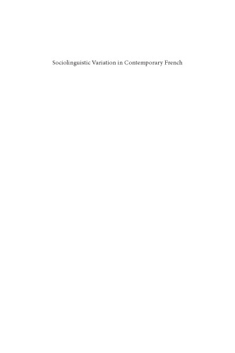 Sociolinguistic Variation in Contemporary French