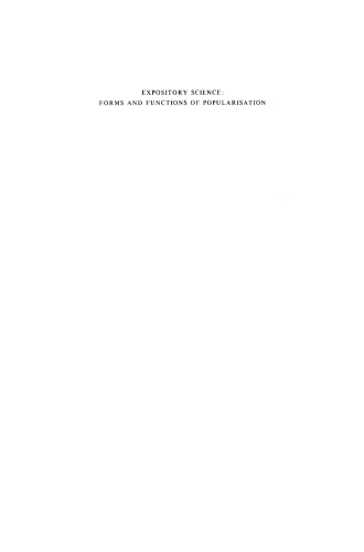 Expository Science: Forms and Functions of Popularisation