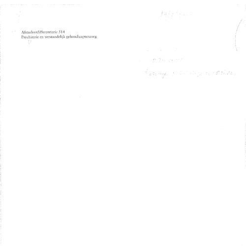 Psychiatrie en verstandelijk gehandicaptenzorg 2: Afstudeerdifferentiatie 514