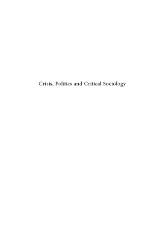 Crisis, Politics and Critical Sociology