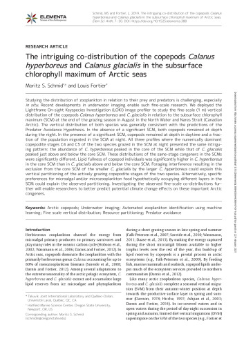 The intriguing codistribution of the copepods Calanus hyperboreus and Calanus glacialis in the subsurface chlorophyll maximum of Arctic seas