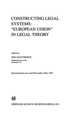 Constructing Legal Systems: “European Union” in Legal Theory