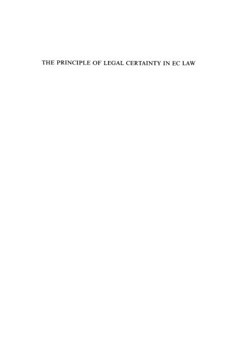 The Principle of Legal Certainty in EC Law