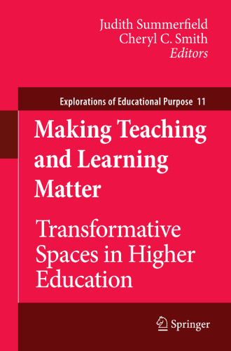 Making Teaching and Learning Matter: Transformative Spaces in Higher Education