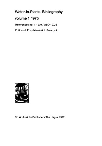 Water-in-Plants Bibliography: References no. 1–979/ABD — ZUB