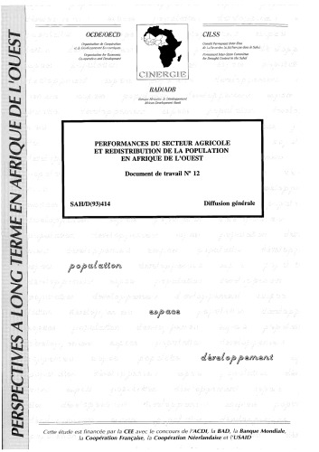 Écoloc - Gérer l’économie localement en Afrique - Evaluation et prospective / Origines Performances du secteur agricole et redistribution de la population en Afrique de l’Ouest.