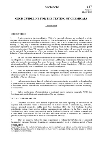 Test No. 417: Toxicokinetics