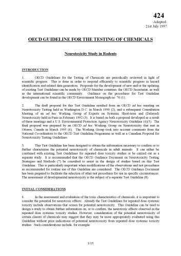 Neurotoxicity study in rodents