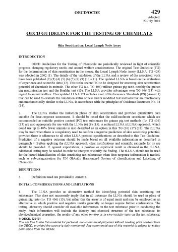 Test No. 429: Skin Sensitisation : Local Lymph Node Assay