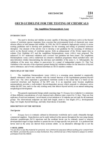 Amphibian metamorphosis assay