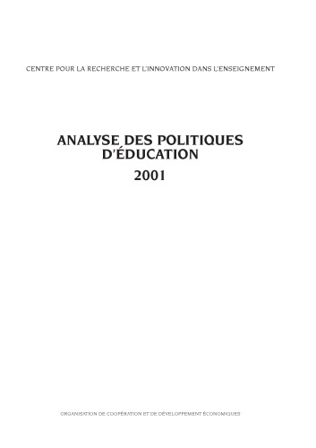 Analyse des politiques d’education : 2001