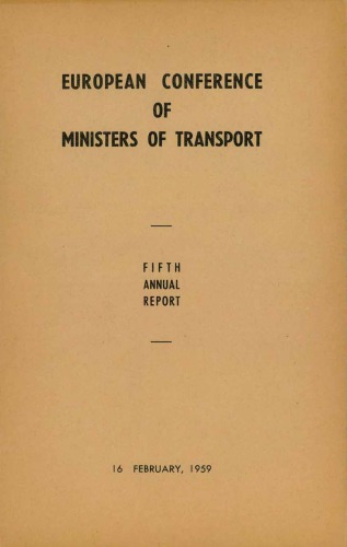 European conference of ministers of transport : fifth annual report.