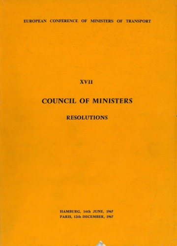 Council of ministers resolutions. XVII