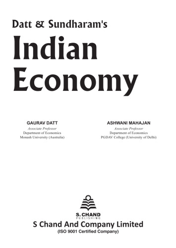 Datt & Sundharam’s Indian Economy