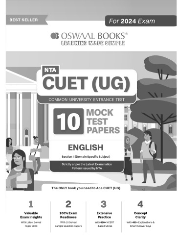 NTA CUET (UG) 10 Mock Test Sample Question Papers English (2024)
