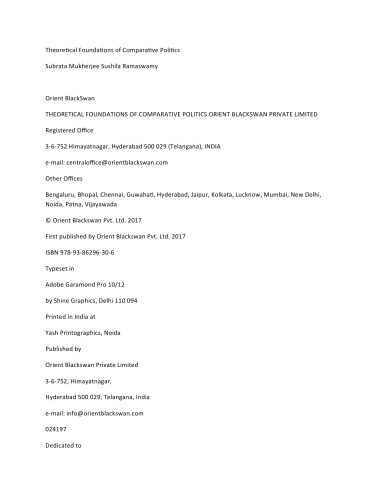 Theoretical Foundations of Comparative Politics