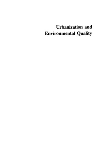 Urbanization and Environmental Quality