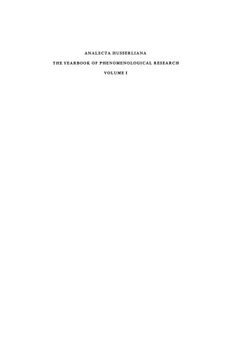 Analecta Husserliana: The Yearbook of Phenomenological Research