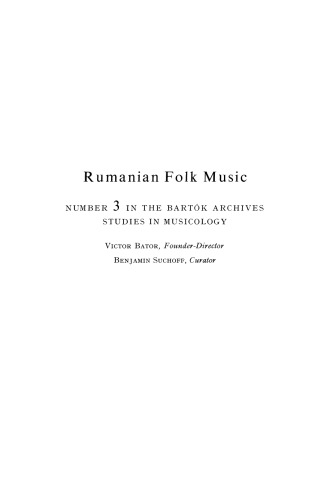 Rumanian Folk Music: Vocal Melodies